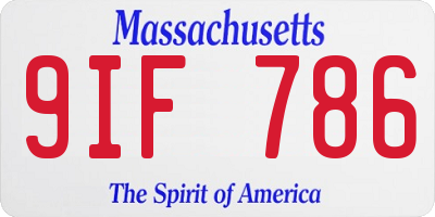 MA license plate 9IF786