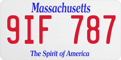MA license plate 9IF787