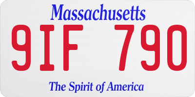 MA license plate 9IF790
