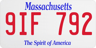 MA license plate 9IF792