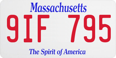 MA license plate 9IF795