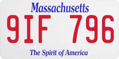 MA license plate 9IF796