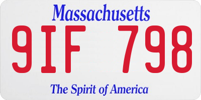 MA license plate 9IF798