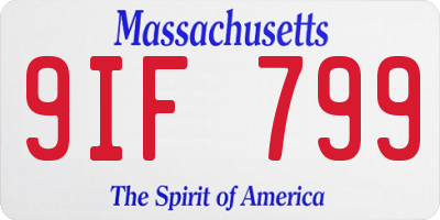 MA license plate 9IF799