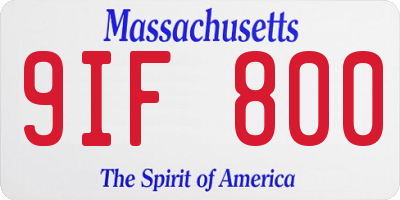 MA license plate 9IF800