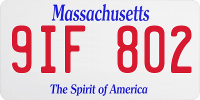 MA license plate 9IF802