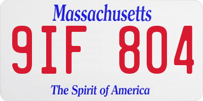 MA license plate 9IF804