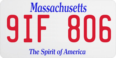 MA license plate 9IF806
