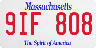 MA license plate 9IF808