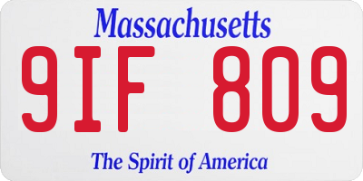 MA license plate 9IF809