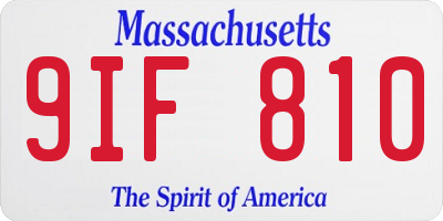 MA license plate 9IF810