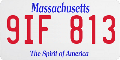 MA license plate 9IF813