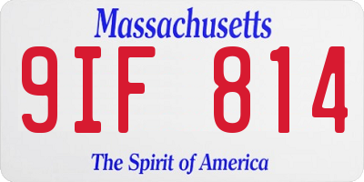 MA license plate 9IF814