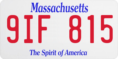 MA license plate 9IF815