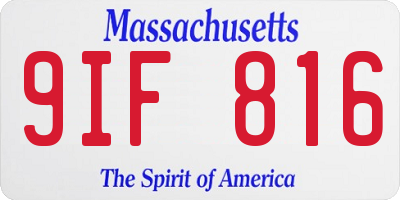 MA license plate 9IF816