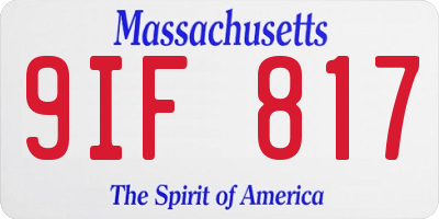 MA license plate 9IF817