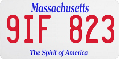 MA license plate 9IF823