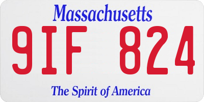 MA license plate 9IF824