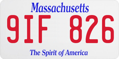 MA license plate 9IF826