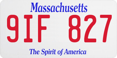 MA license plate 9IF827