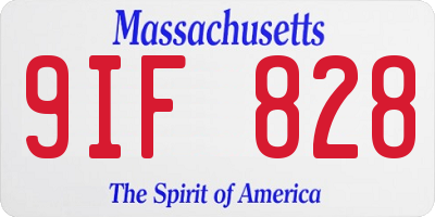 MA license plate 9IF828