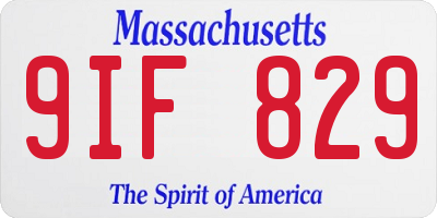 MA license plate 9IF829