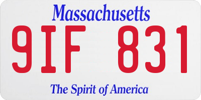 MA license plate 9IF831