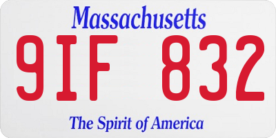 MA license plate 9IF832