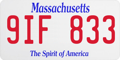 MA license plate 9IF833