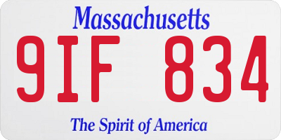 MA license plate 9IF834