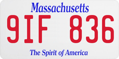 MA license plate 9IF836