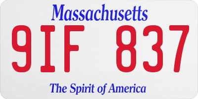 MA license plate 9IF837