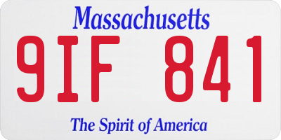 MA license plate 9IF841