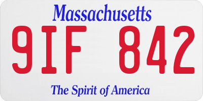 MA license plate 9IF842