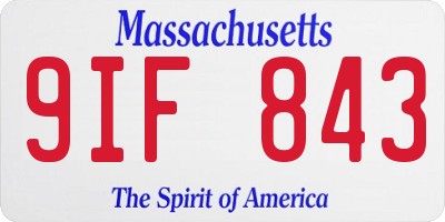 MA license plate 9IF843