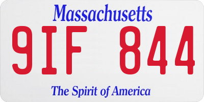 MA license plate 9IF844
