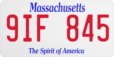 MA license plate 9IF845