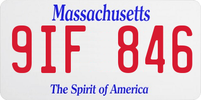 MA license plate 9IF846