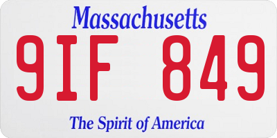 MA license plate 9IF849