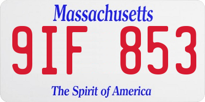 MA license plate 9IF853