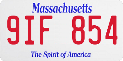 MA license plate 9IF854