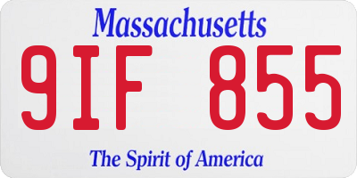 MA license plate 9IF855