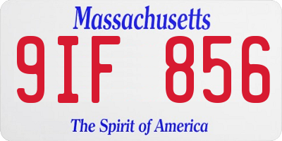 MA license plate 9IF856