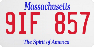 MA license plate 9IF857