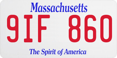 MA license plate 9IF860