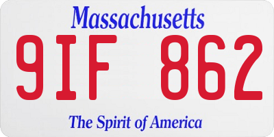 MA license plate 9IF862