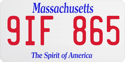 MA license plate 9IF865