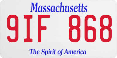 MA license plate 9IF868