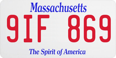 MA license plate 9IF869