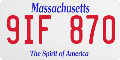 MA license plate 9IF870
